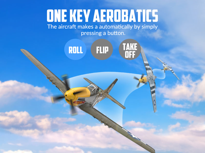 VOLANTEXRC 500MM Mustang P51 Brushless with Gyro Stabilizer 76802