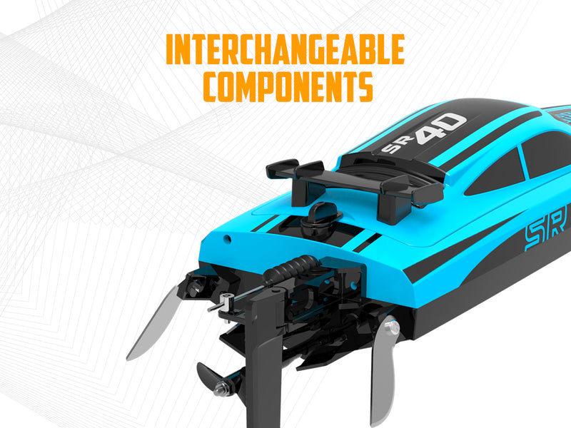 VOLANTEXRC Arrobolt SR40 Bateau RC rapide sans balais 30+MPH, bateau RC haute vitesse pour adultes (79705-bleu)