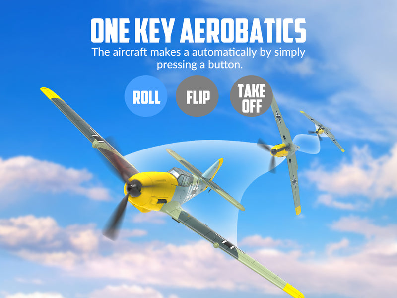 VOLANTEXRC BF 109 Avion télécommandé 4 canaux prêt à voler pour débutants avec système de stabilisation Xpilot (761-11) RTF