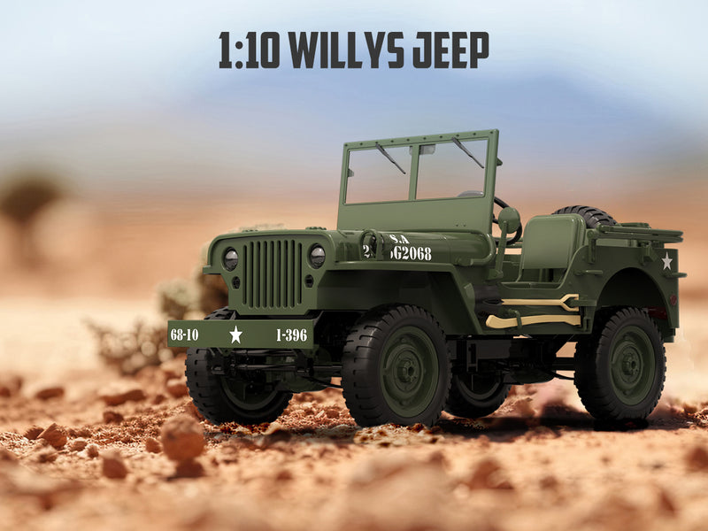 RACENT RC Crawler Simulation à l'échelle 1:10 d'une voiture tout-terrain polyvalente 2.4G 1941 Mb Scaler Willys Jeep