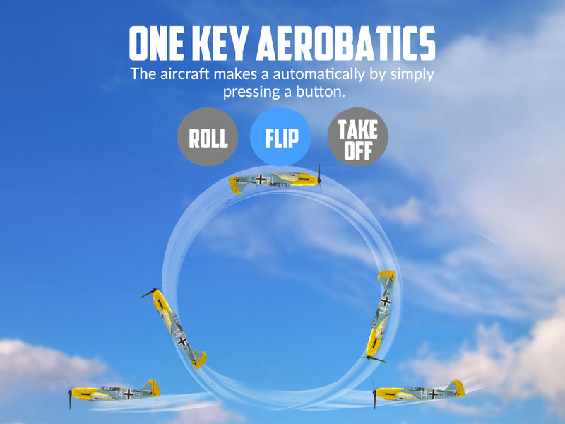 VOLANTEXRC BF 109 Avion télécommandé 4 canaux prêt à voler pour débutants avec système de stabilisation Xpilot (761-11) RTF