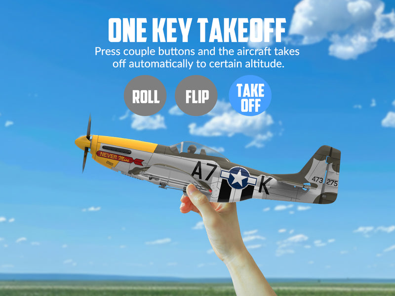 VOLANTEXRC 500MM Mustang P51 Brushless with Gyro Stabilizer 76802