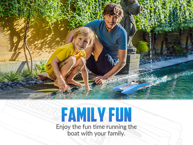 VOLANTEXRC Atomic XS Bateau télécommandé avec 2 piles et fonction marche arrière (795-5 Bleu)