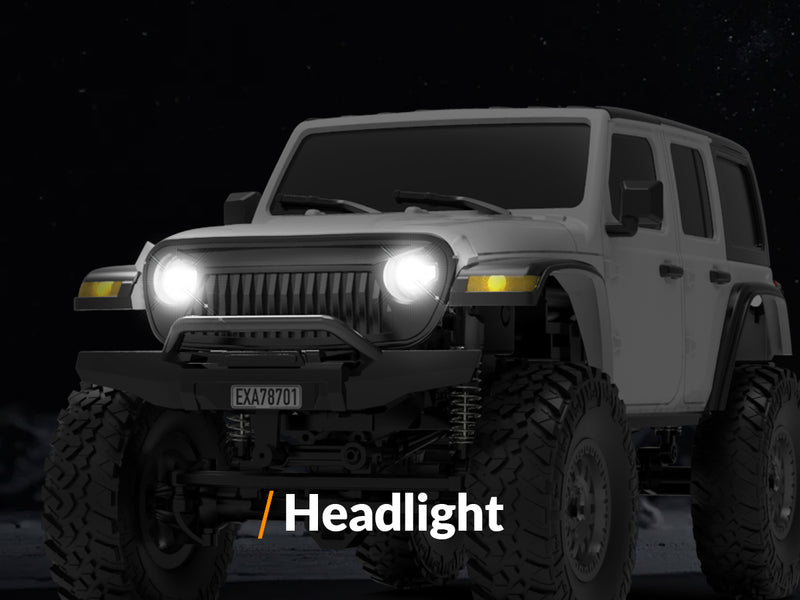 RACENT 1/24 Crawler RC Monster Truck Escalade avec lumière LED (787-1 Blanc)