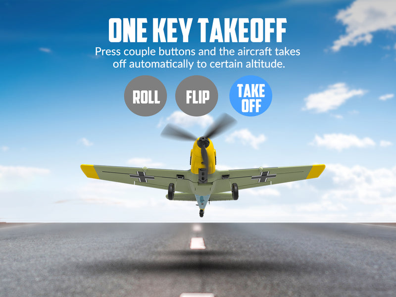 VOLANTEXRC BF 109 Avion télécommandé 4 canaux prêt à voler pour débutants avec système de stabilisation Xpilot (761-11) RTF