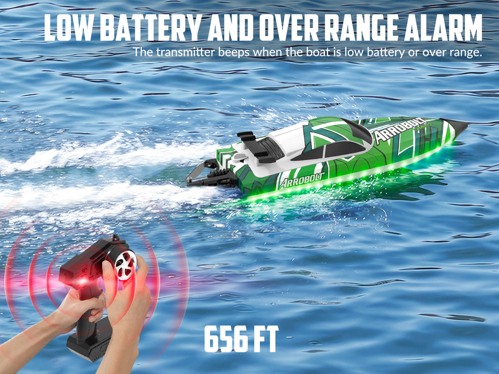 VOLANTEXRC Arrobolt Lumen S Brushless 35+MPH RC Boat with 7-Color LED
