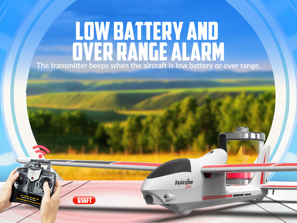 VolantexRC Ranger 600S Beginner RC Glider RTF - 4CH Stunt Plane with XPilot Stabilization