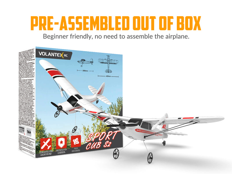 VOLANTEXRC Sport Cub (RTF) 2CH 400mm for Beginners Gyro (15.7'') 76202