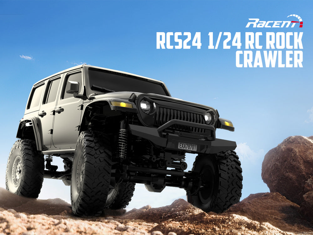 RACENT 1:24 Crawler RC Monster Truck Rock Climbing with led Light (78701 Black)