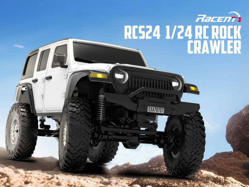 RACENT 1/24 Crawler RC Monster Truck Escalade avec lumière LED (787-1 Blanc)