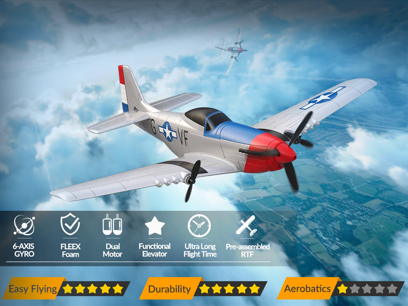 VOLANTEXRC P51 (RTF) 3CH 400mm for beginners (15.7'') 76207