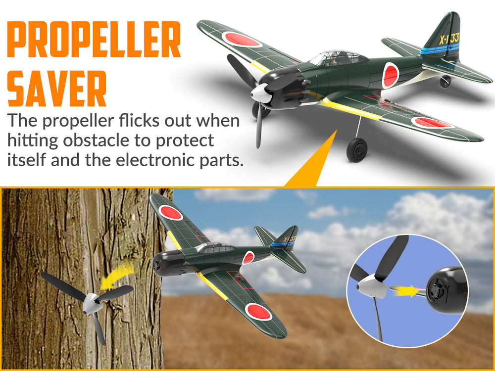 VOLANTEXRC Zero (RTF) 4-CH 400mm RC Warbird with XPilot Gyro