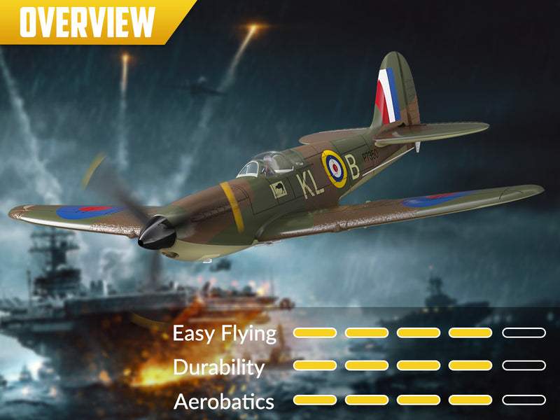 VOLANTEXRC Spitfire (RTF) 4CH 400mm pour débutants (15.7'') 76112