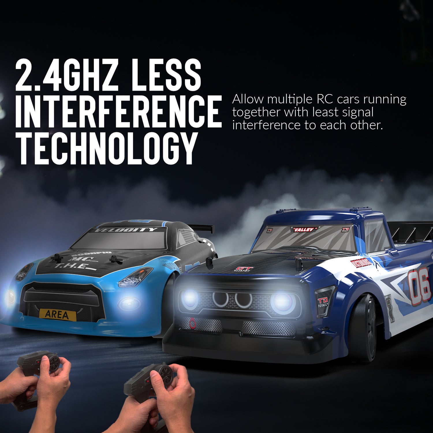 Voiture télécommandée Racent 1:14 Scale Drift RC Cars pour enfants 2,4 Ghz 4WD avec lumière LED (78504-3)