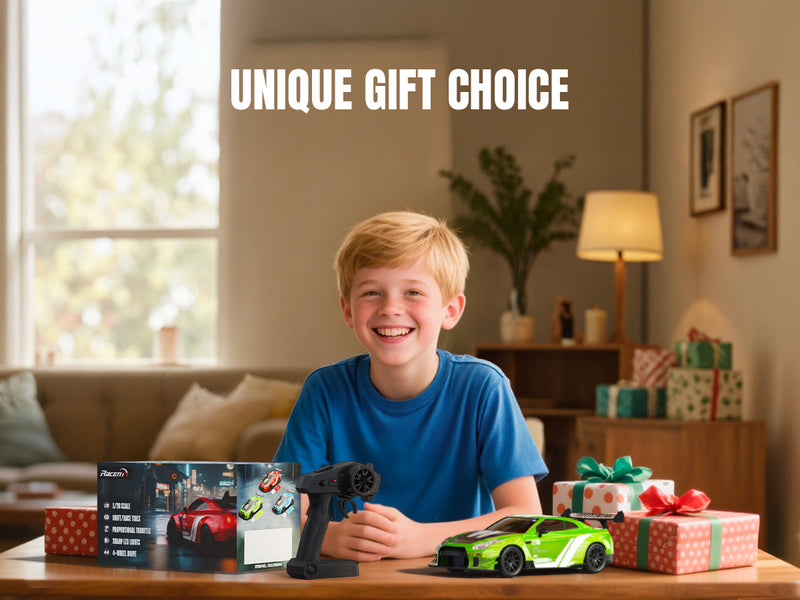 Race 1:20 RC Drift Car 4wd, lumière LED, 2 batteries, double moteur vert