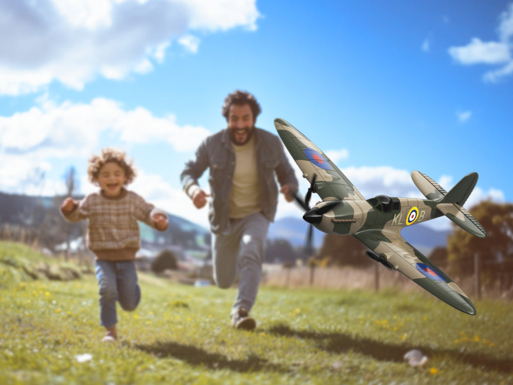 VOLANTEXRC 76205 Spitfire RC Plane RTF - 400mm 3CH WWII Warbird with XPilot Gyro Stabilizer