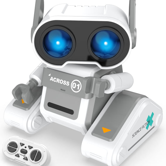 STEMTRON Rechargeable RC Robot Toys with Auto Demo, Dance Moves, Music for Kids (Grey)-EXHOBBY LIMITED.