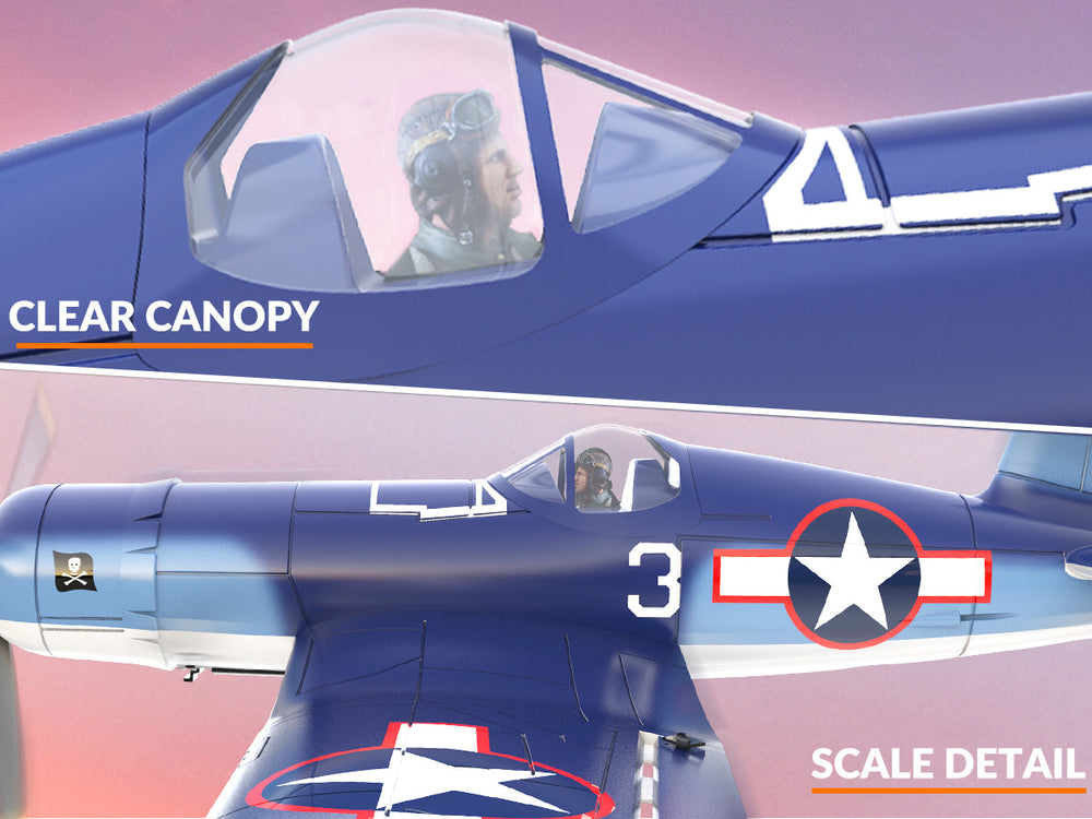 VOLANTEXRC F4U Corsair RC Warbird | 4CH RTF Beginner Plane