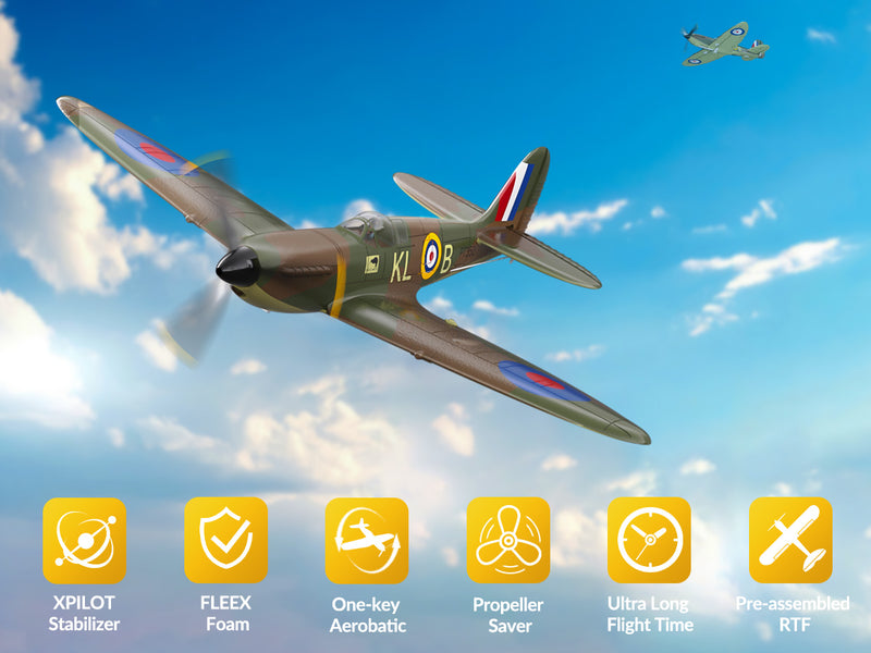 VOLANTEXRC Spitfire (RTF) 4CH 400mm pour débutants (15.7'') 76112