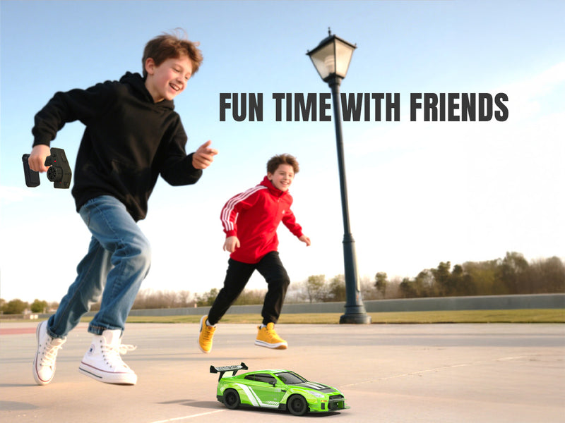 Race 1:20 RC Drift Car 4wd, lumière LED, 2 batteries, double moteur vert