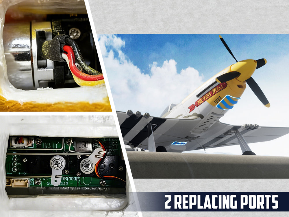 VOLANTEXRC P-51 Mustang Brushless RC Plane 500mm RTF with Gyro
