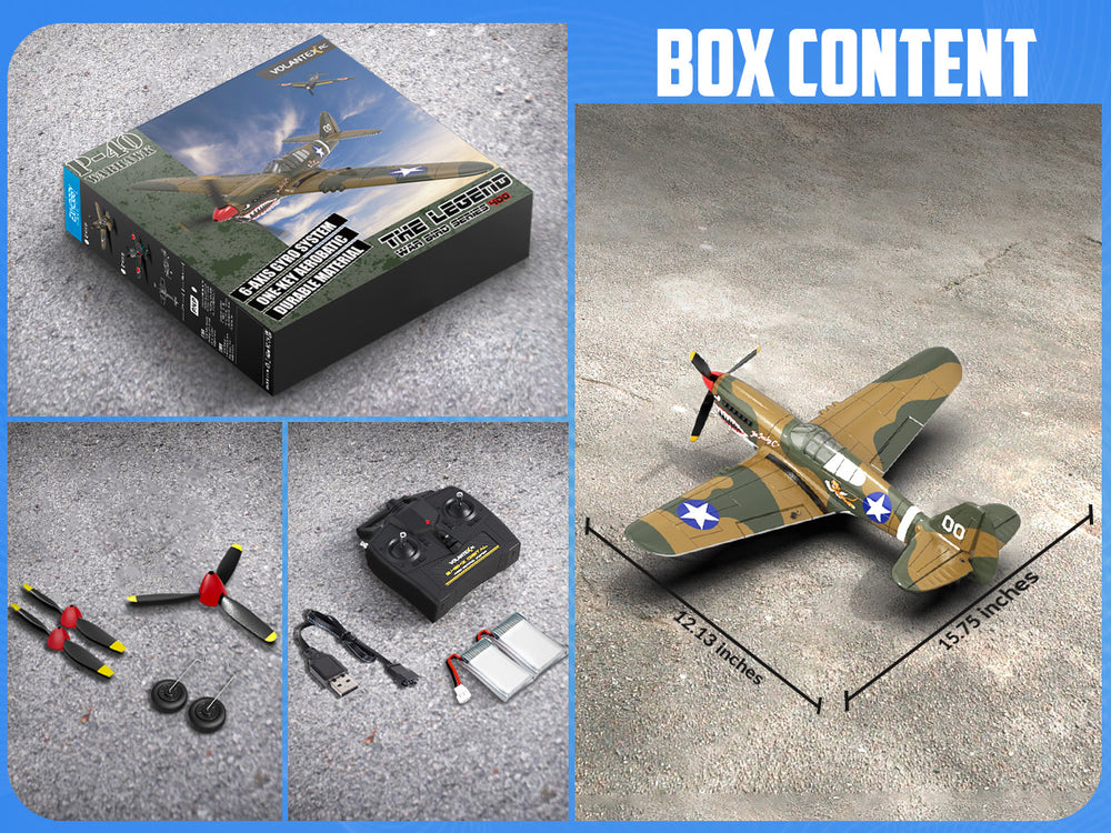 VOLANTEXRC P40 Warhawk RC Plane 4CH RTF with XPilot Stabilization