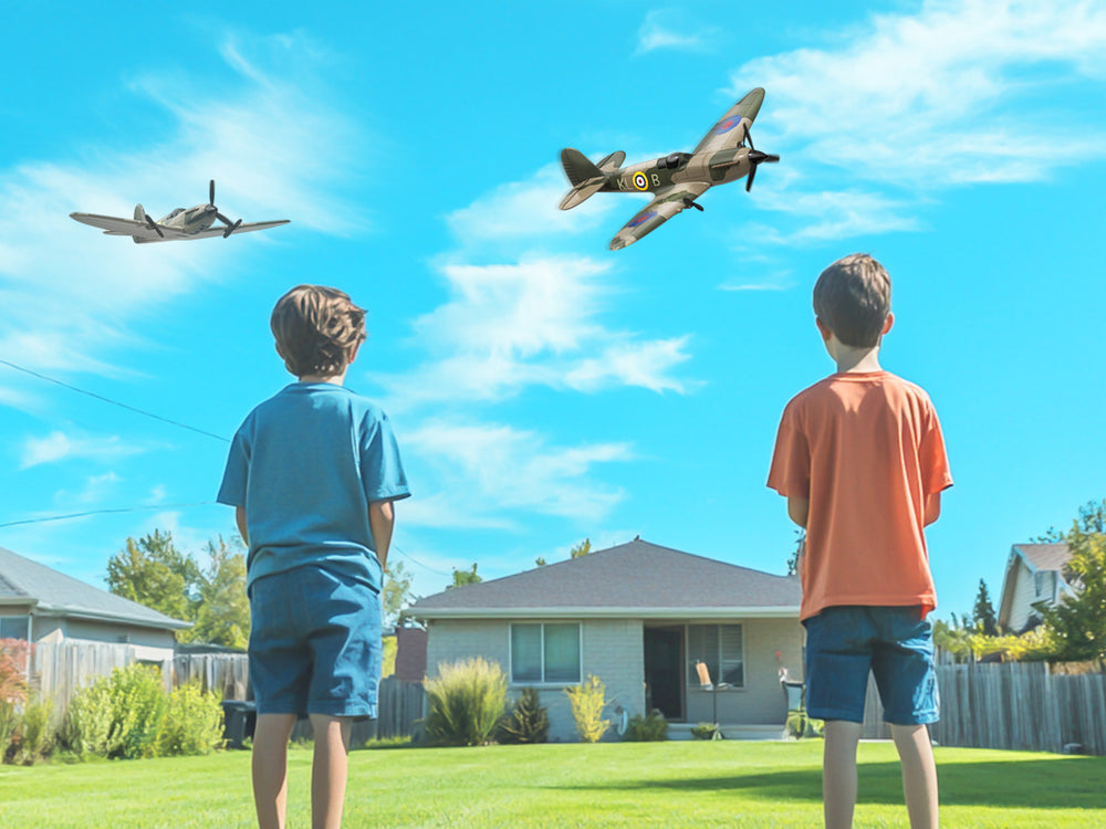 VOLANTEXRC 76205 Spitfire RC Plane RTF - 400mm 3CH WWII Warbird with XPilot Gyro Stabilizer