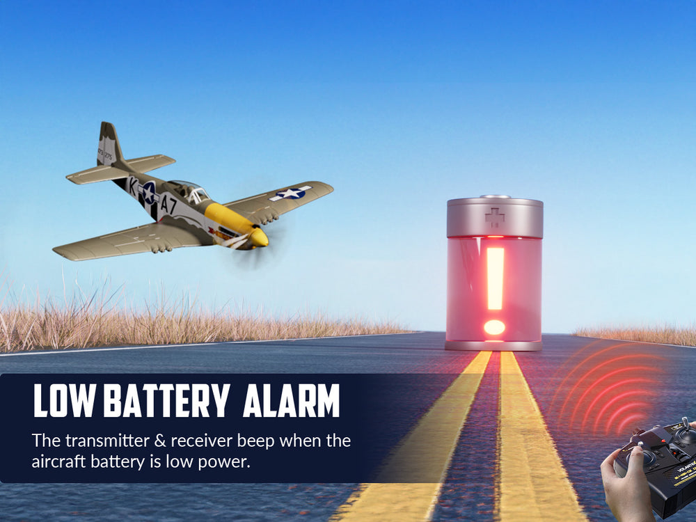 VOLANTEXRC P-51 Mustang Brushless RC Plane 500mm RTF with Gyro