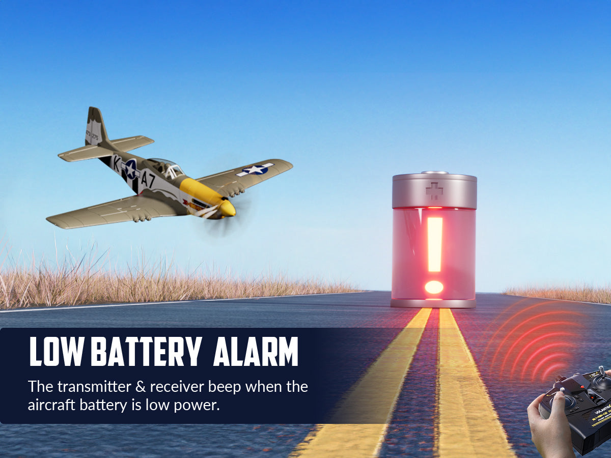 VOLANTEXRC 500MM Mustang P51 Brushless with Gyro Stabilizer 76802