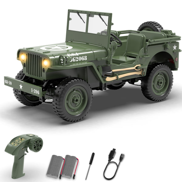 RACENT RC Crawler 1:10 Scale Simulation of a Multi-Purpose Off-Road Car 2.4G 1941 Mb Scaler Willys Jeep