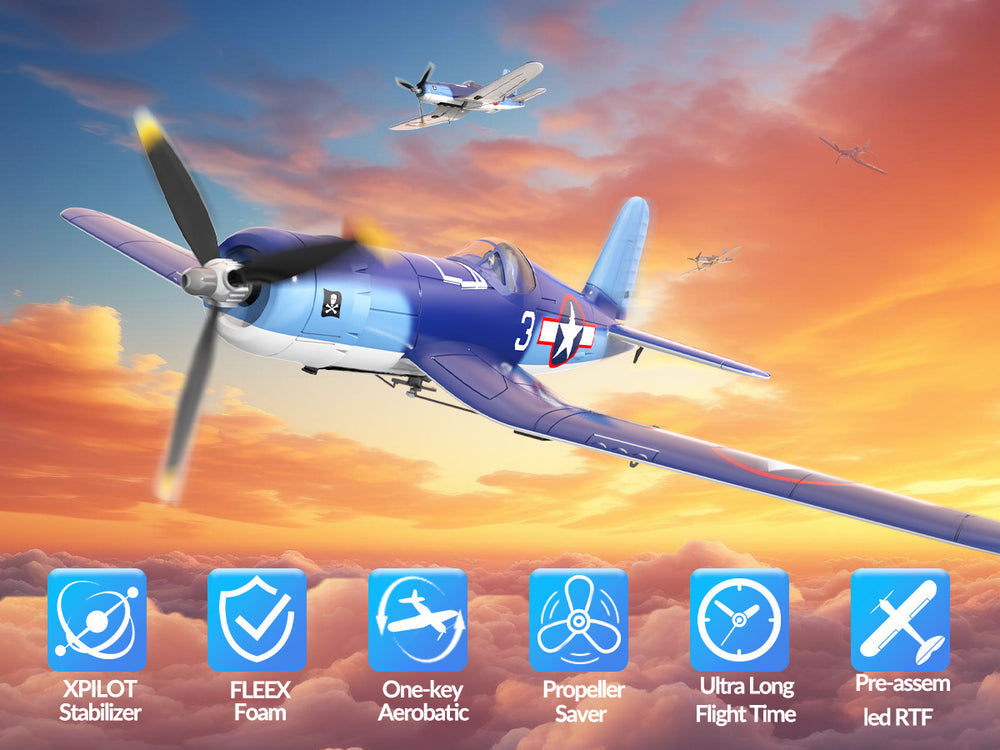 VOLANTEXRC F4U Corsair RC Warbird | 4CH RTF Beginner Plane