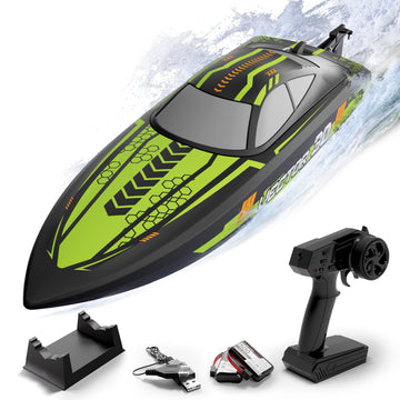VOLANTEXRC Vector S Bateau RC à grande vitesse avec fonction de redressement automatique et d'inversion pour piscine et lac (797-4 Noir)