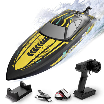 VOLANTEXRC Vector S Bateau RC à grande vitesse avec fonction de redressement automatique et d'inversion pour piscine et lac (797-4 Noir)