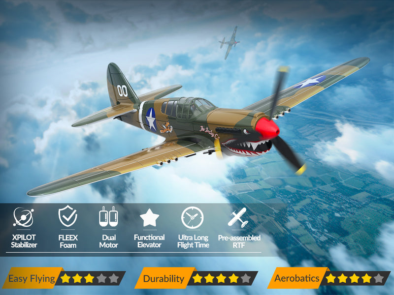 VOLANTEXRC Warhawk P40 (RTF) 4CH 400mm pour débutant (15.7'') 76113