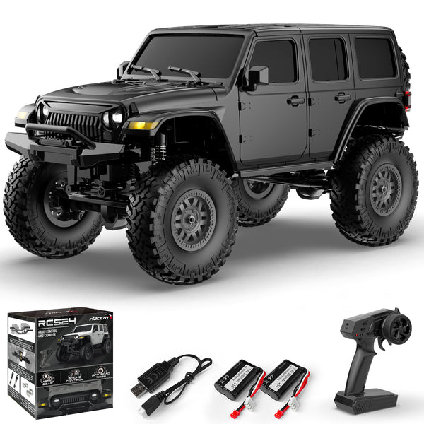 RACENT 1:24 Crawler RC Monster Truck Rock Climbing with led Light (78701 Black)