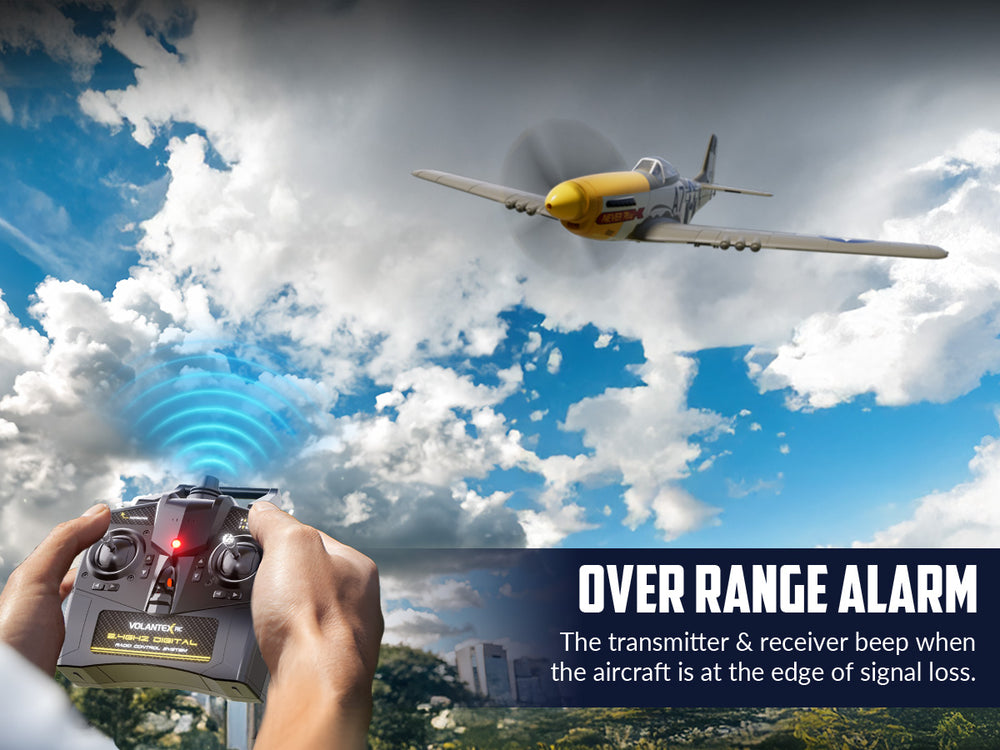 VOLANTEXRC P-51 Mustang Brushless RC Plane 500mm RTF with Gyro