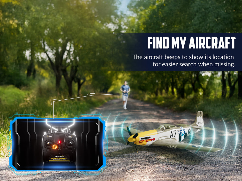 VOLANTEXRC P-51 Mustang Brushless RC Plane 500mm RTF with Gyro