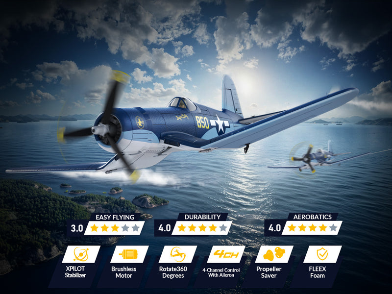 VOLANTEXRC 500MM Corsair F4U Brushless with update motor 76803