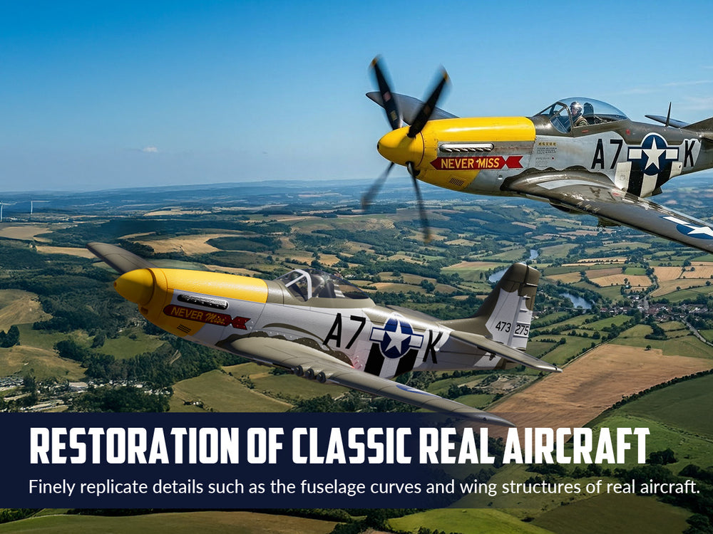 VOLANTEXRC P-51 Mustang Brushless RC Plane 500mm RTF with Gyro