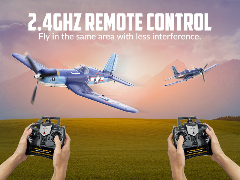 VOLANTEXRC Corsair F4U V2 (RTF) 4CH 400mm with One key Aerobatic (15.7'') 76108