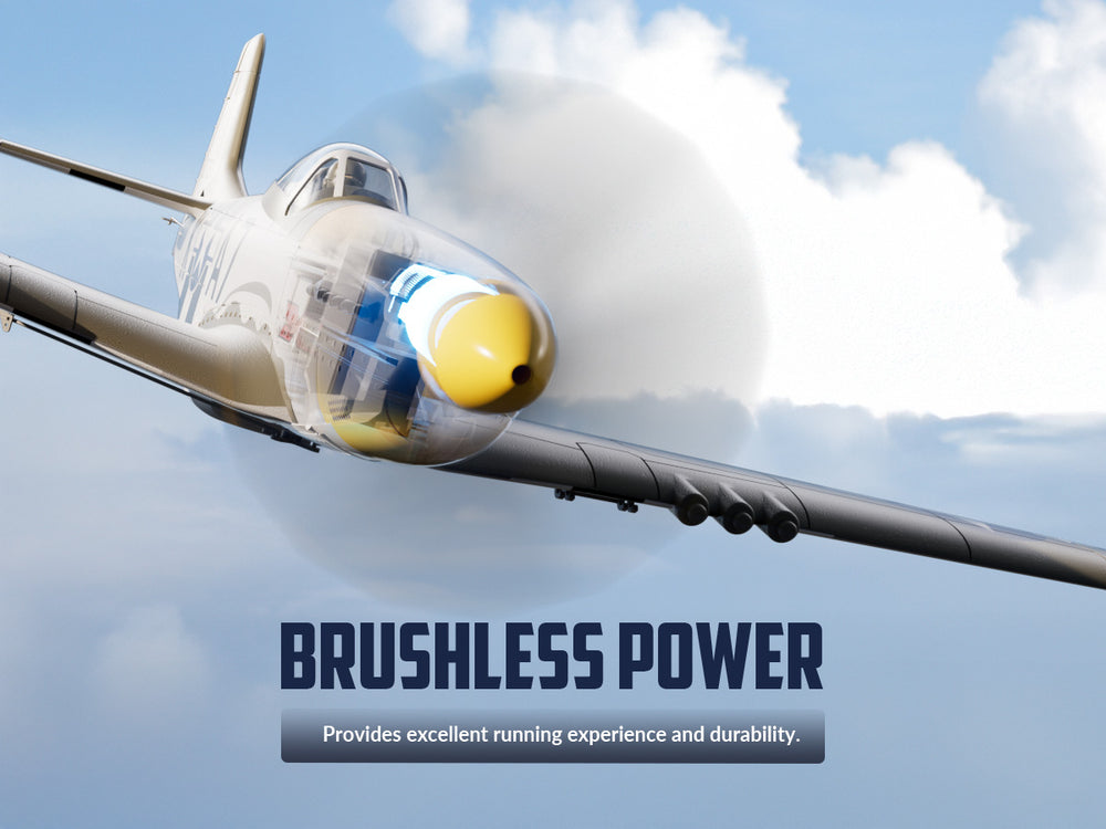 VOLANTEXRC P-51 Mustang Brushless RC Plane 500mm RTF with Gyro