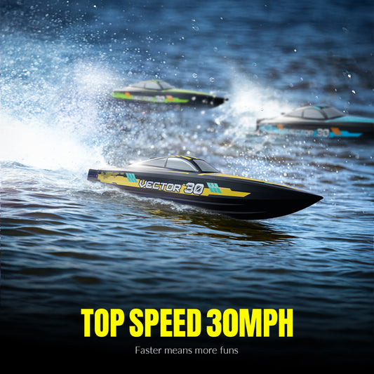 VOLANTEXRC Vector S Bateau RC à grande vitesse avec fonction de redressement automatique et d'inversion pour piscine et lac (797-4 Noir)
