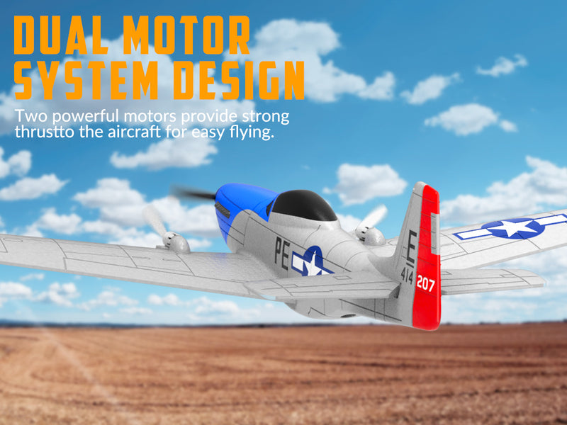 VOLANTEXRC P51D Mustang (RTF) 2CH 400mm Pour enfant débutant (15.7'') 76203