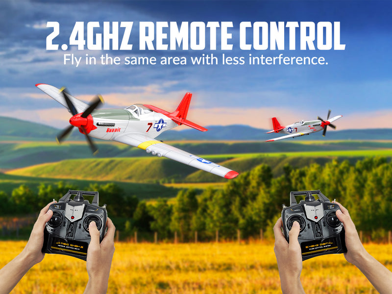 VOLANTEXRC Mustang P51 Red(RTF) 4CH 400mm For Beginner (15.7'') 76105