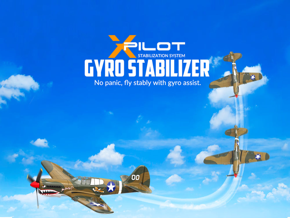 VOLANTEXRC P40 Warhawk RC Plane 4CH RTF with XPilot Stabilization