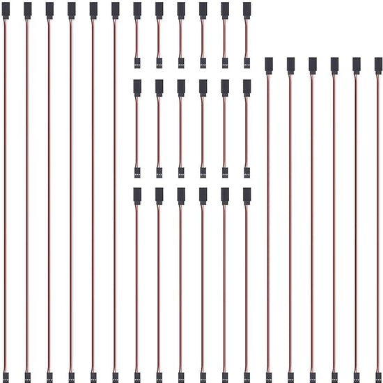 30-Piece Male to Female Servo Extension Cable Set 5 Sizes-EXHOBBY LIMITED.