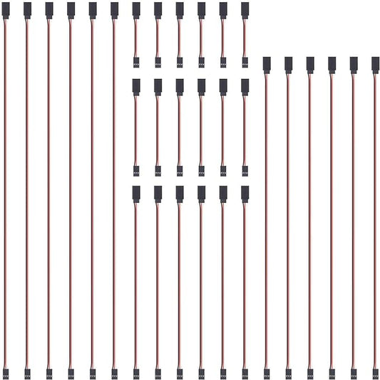 30-Piece Male to Female Servo Extension Cable Set 5 Sizes-EXHOBBY LIMITED.