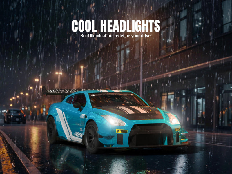 RACENT 1:20 RC Drift Car 4WD, LED Light, 2 Batteries Blue