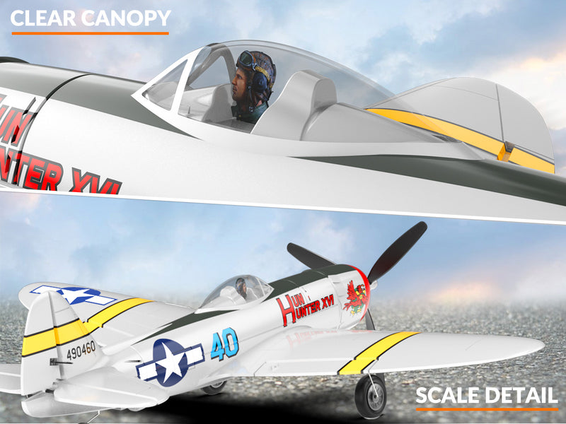 VOLANTEXRC P47 Thunderbolt (RTF) 4CH 400mm avec Gyroscope (15.7'') 76116