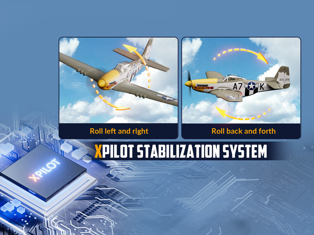 VOLANTEXRC P-51 Mustang Brushless RC Plane 500mm RTF with Gyro